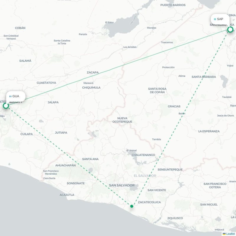 GUA - SAP route map
