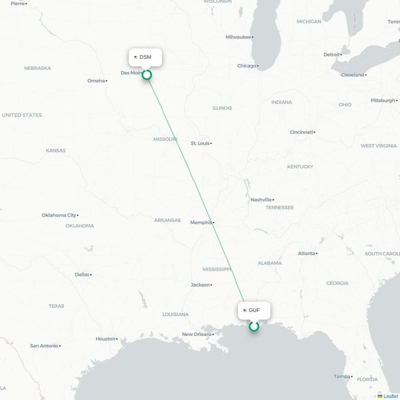 GUF - DSM route map
