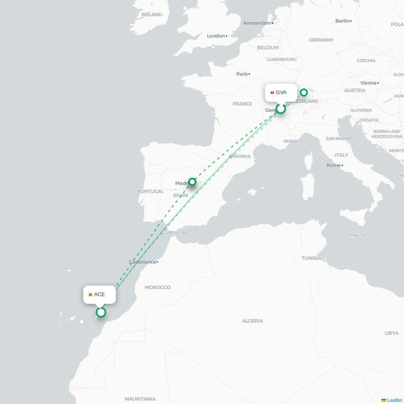 GVA - ACE route map