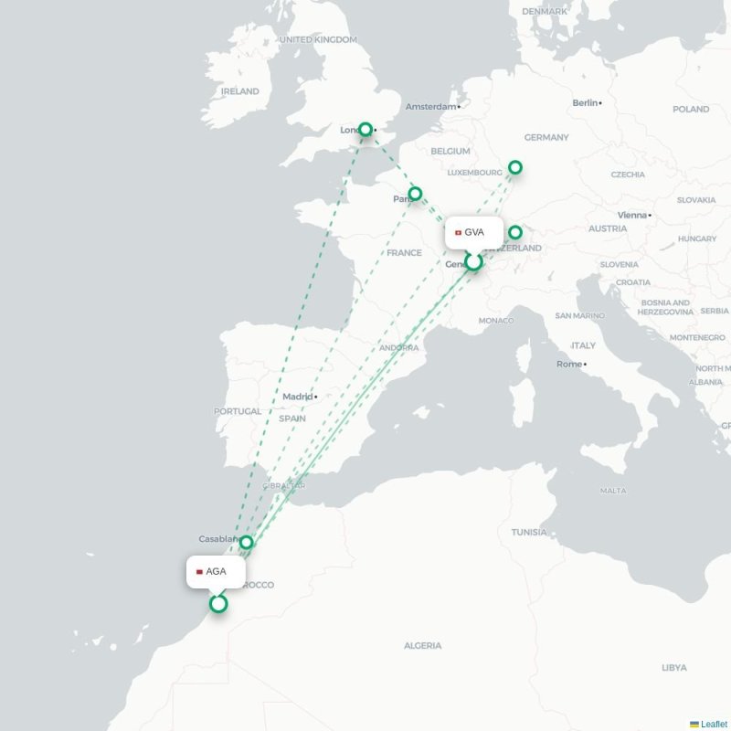 GVA - AGA route map