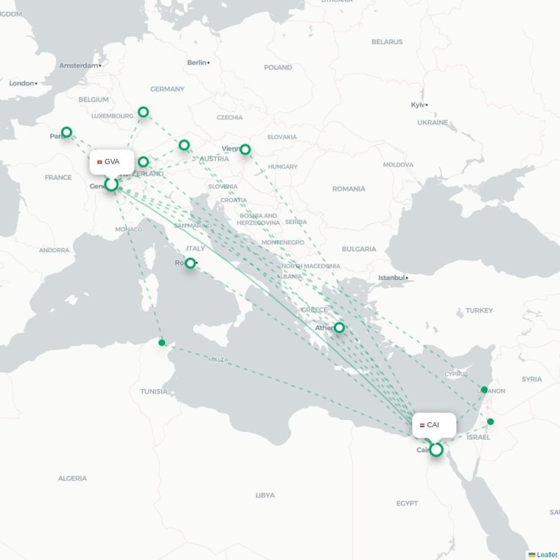 GVA - CAI route map