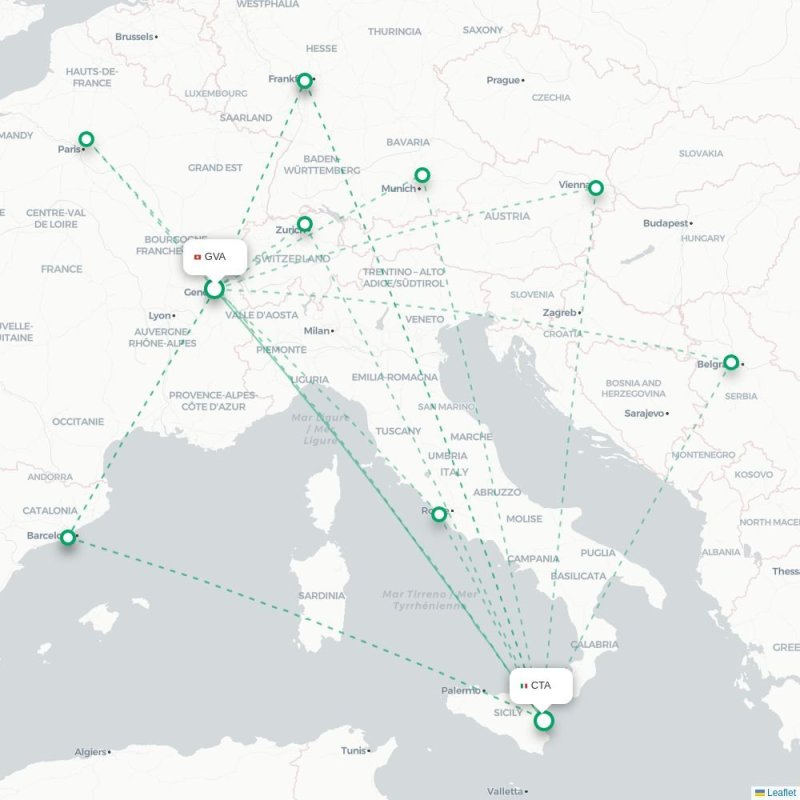 GVA - CTA route map