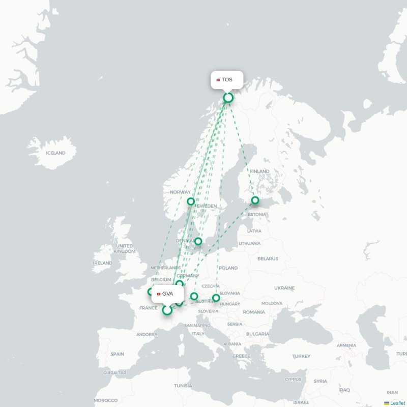 GVA - TOS route map
