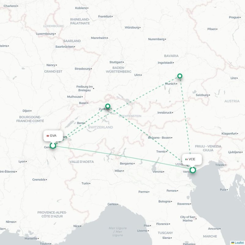 GVA - VCE route map