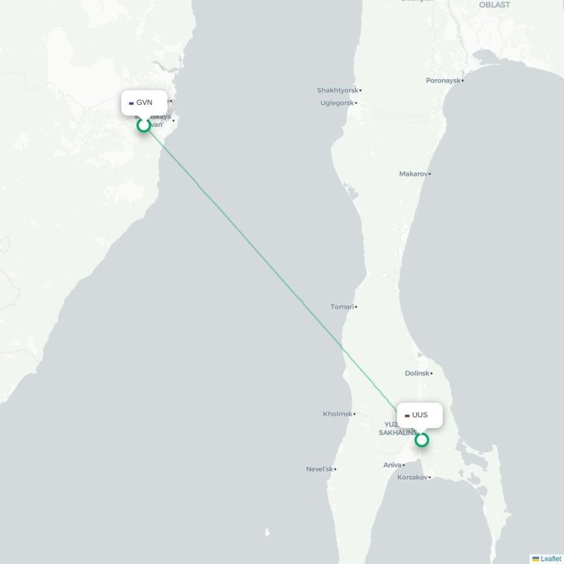 GVN - UUS route map