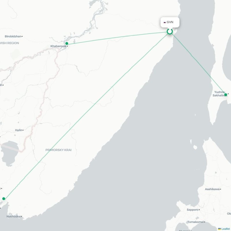GVN - KHV route map
