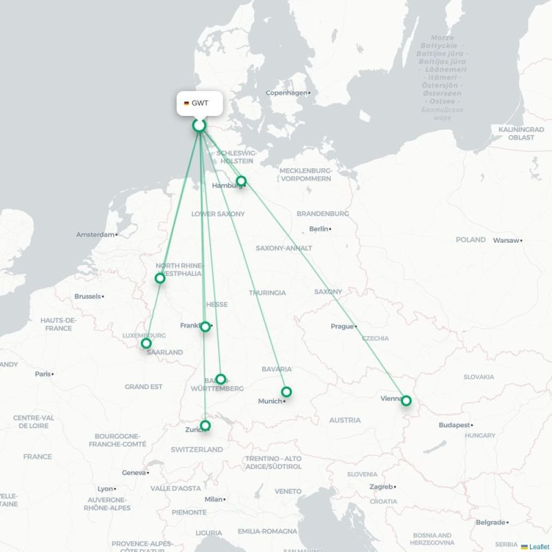 GWT - MUC route map