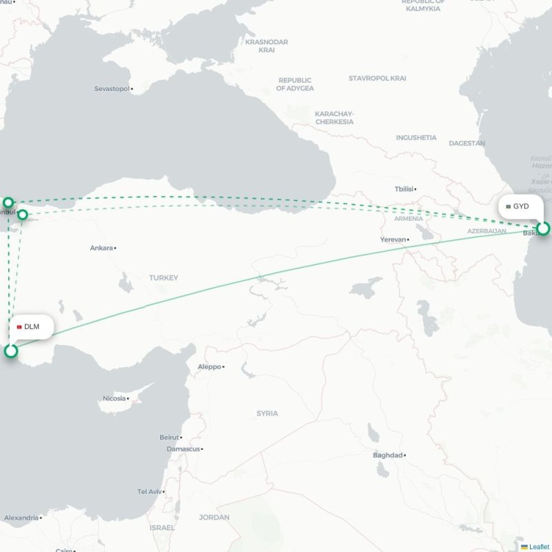 GYD - DLM route map
