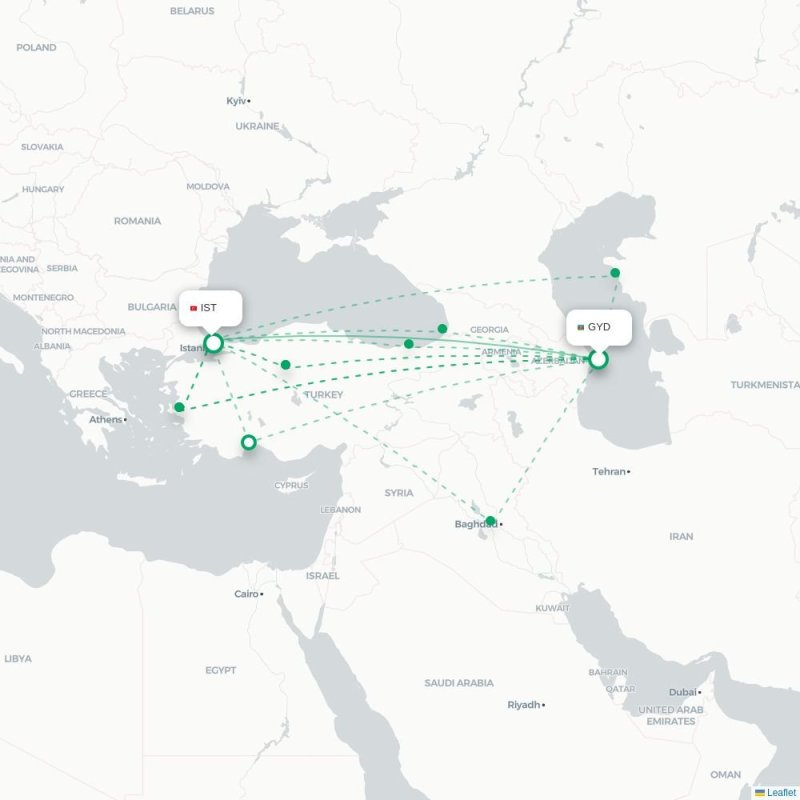 GYD - IST route map