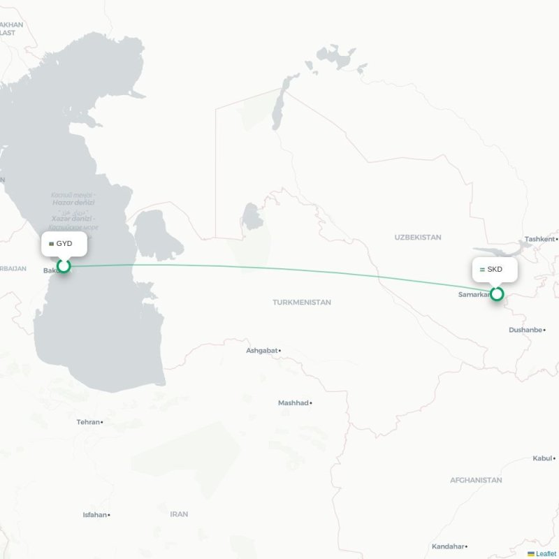 GYD - SKD route map