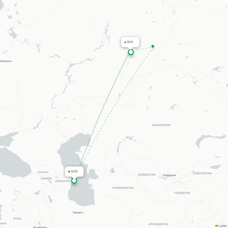 GYD - SVX route map