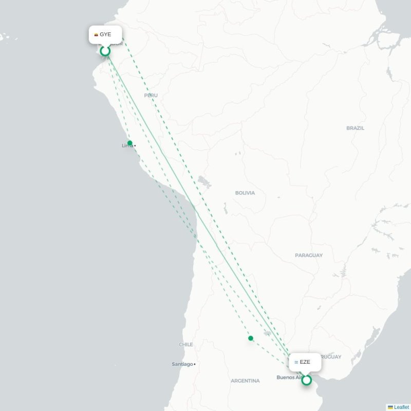 GYE - EZE route map