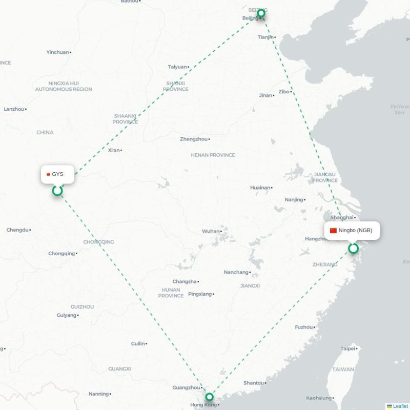 GYS - NGB route map