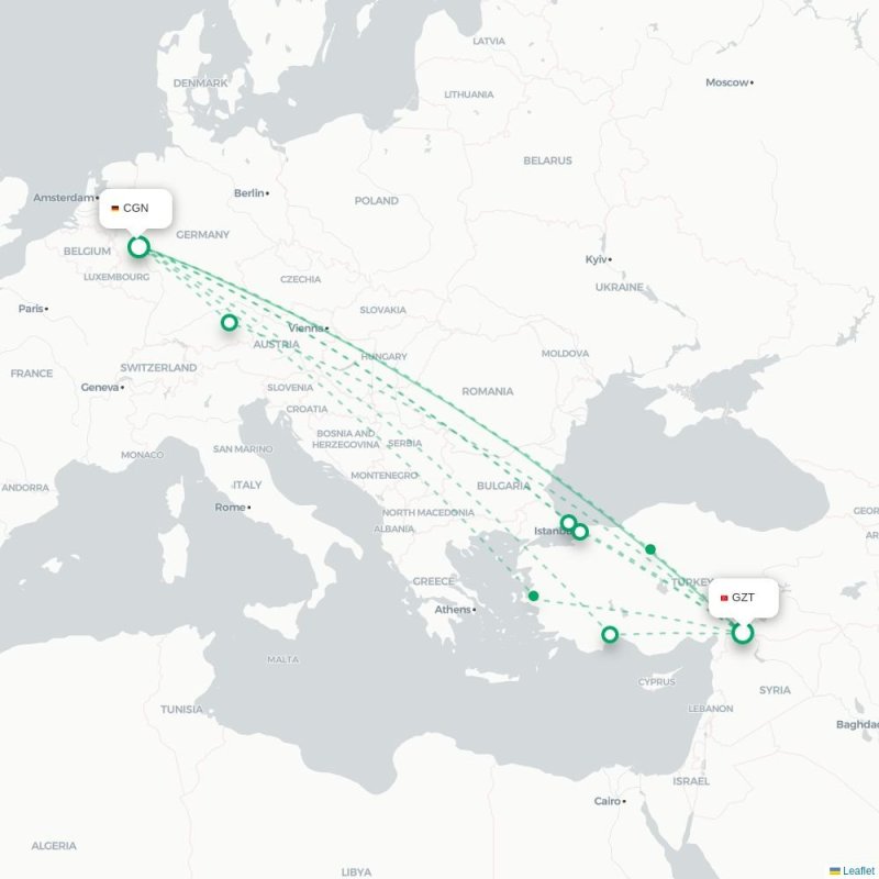 GZT - CGN route map