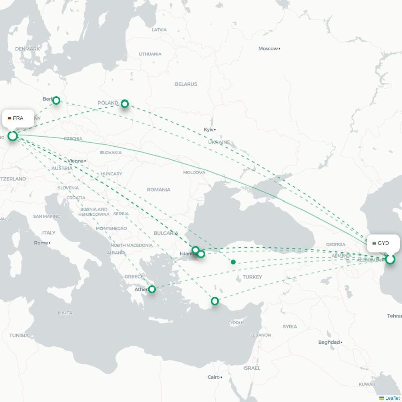 HAJ - FRA route map