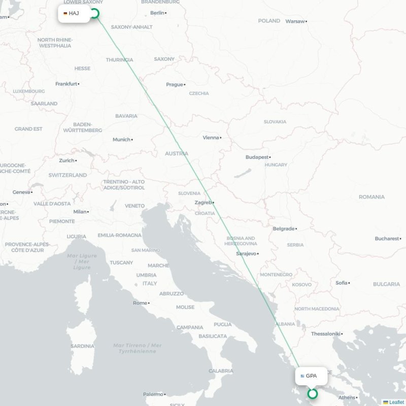 HAJ - GPA route map