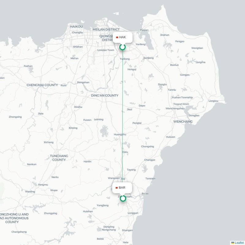 HAK - BAR route map
