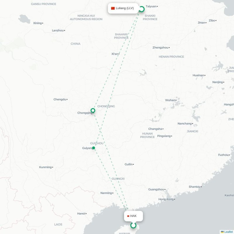 HAK - LLV route map