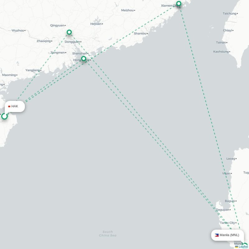 HAK - MNL route map