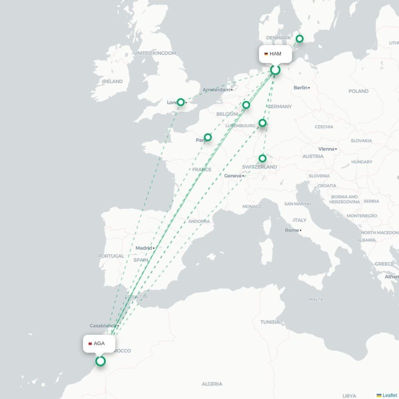 HAM - AGA route map