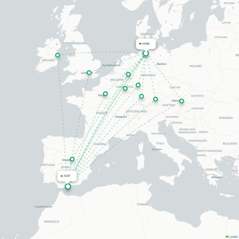HAM - AGP route map
