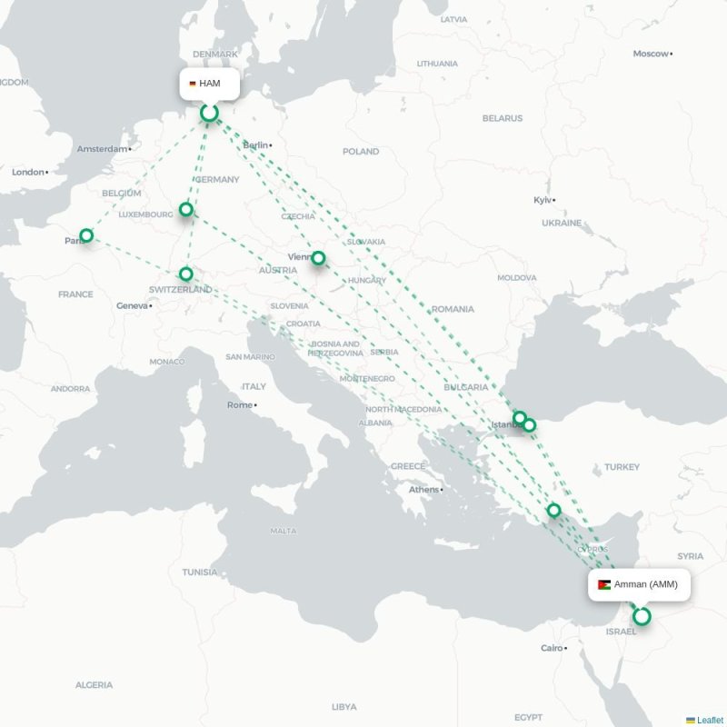 HAM - AMM route map