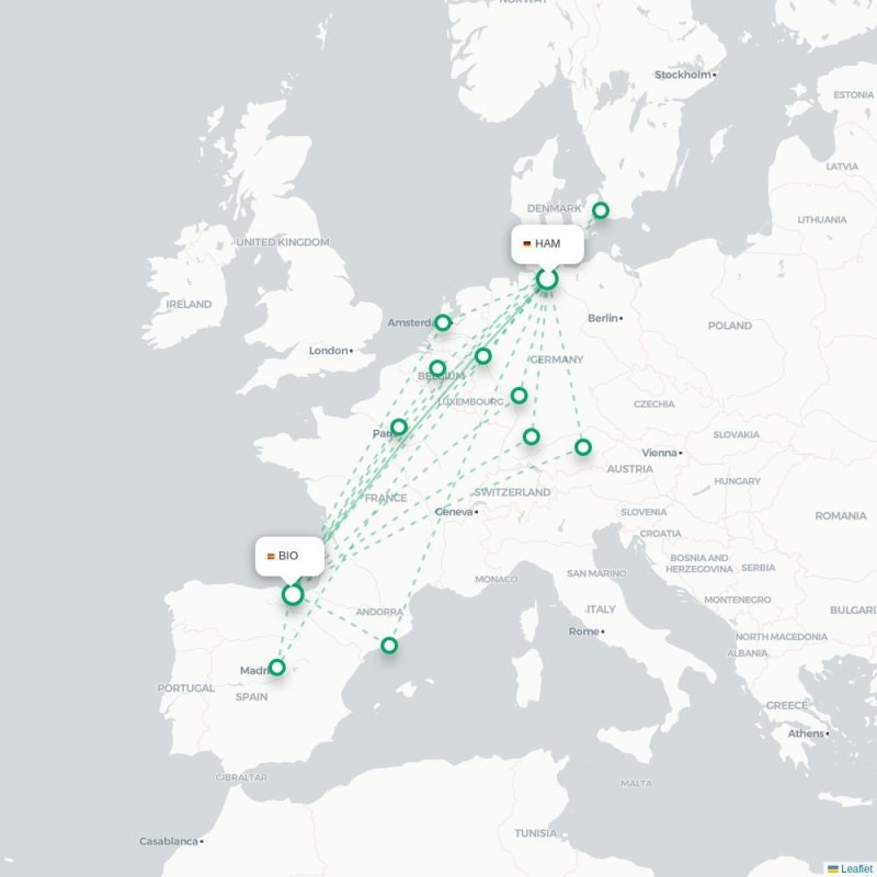 HAM - BIO route map