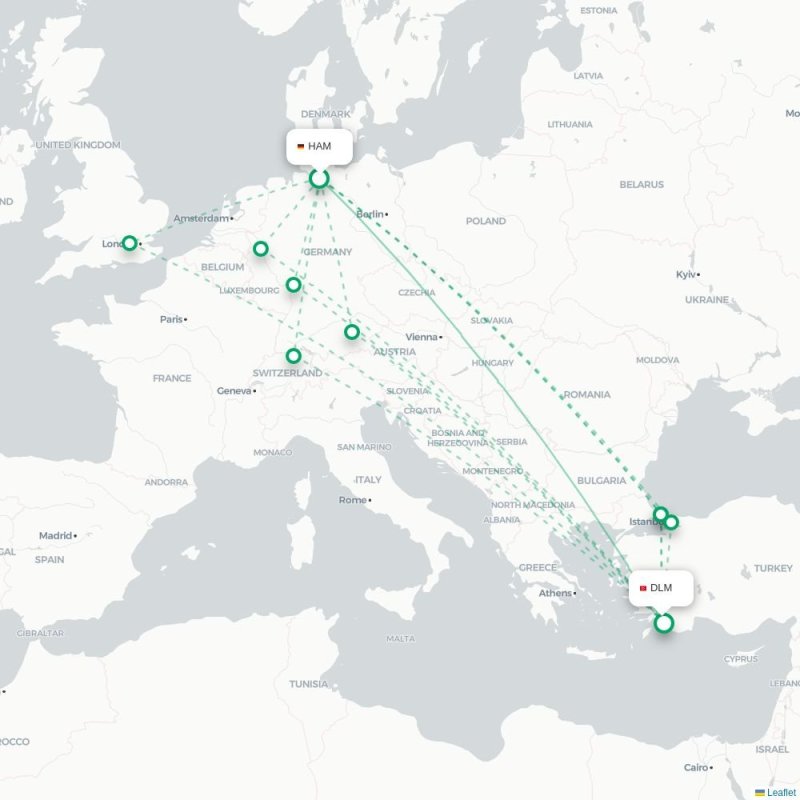 HAM - DLM route map