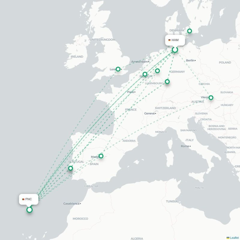 HAM - FNC route map