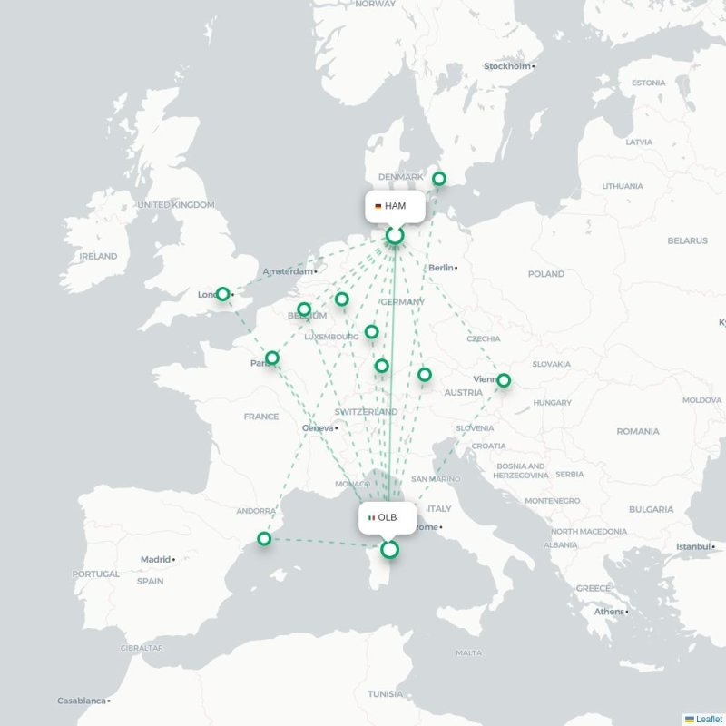 HAM - OLB route map