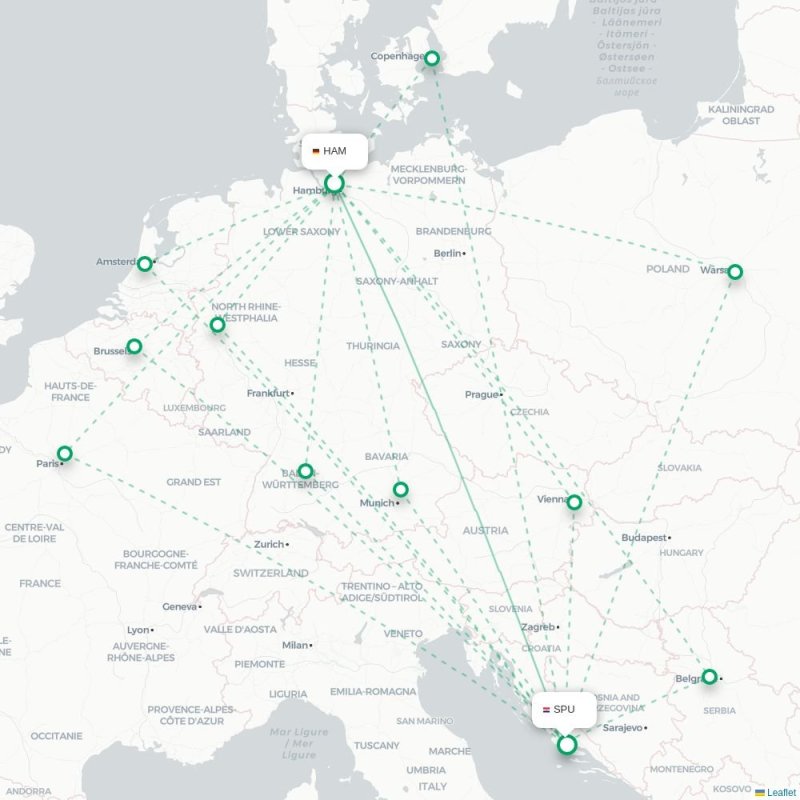 HAM - SPU route map