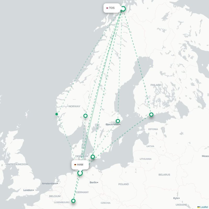 HAM - TOS route map