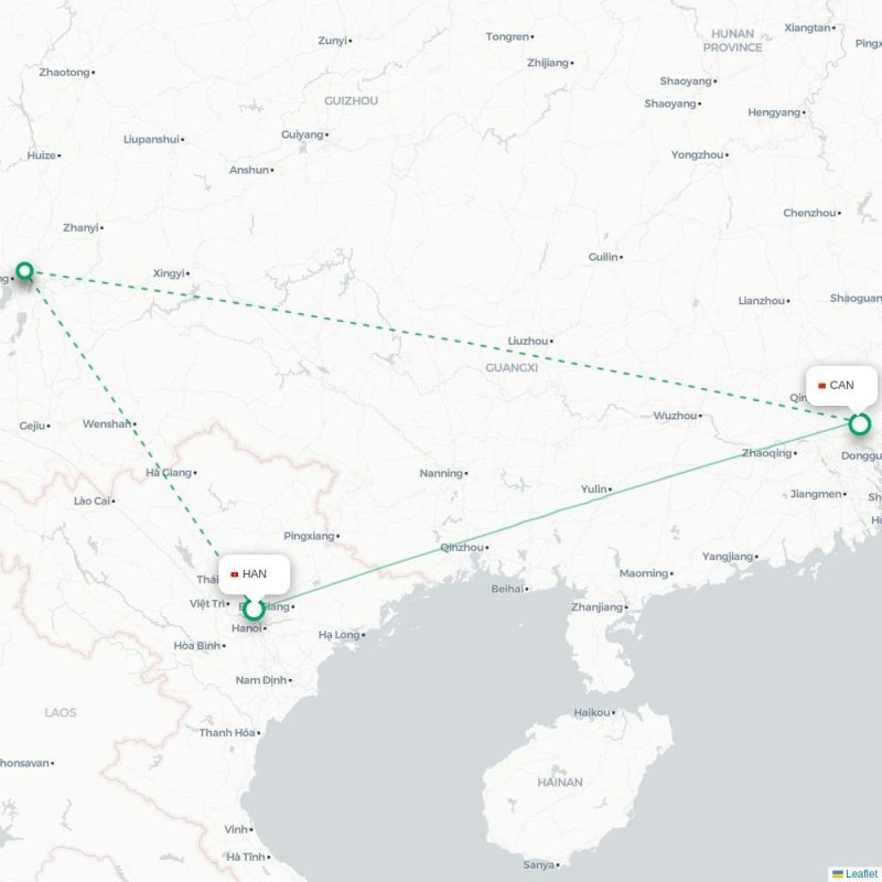 HAN - CAN route map