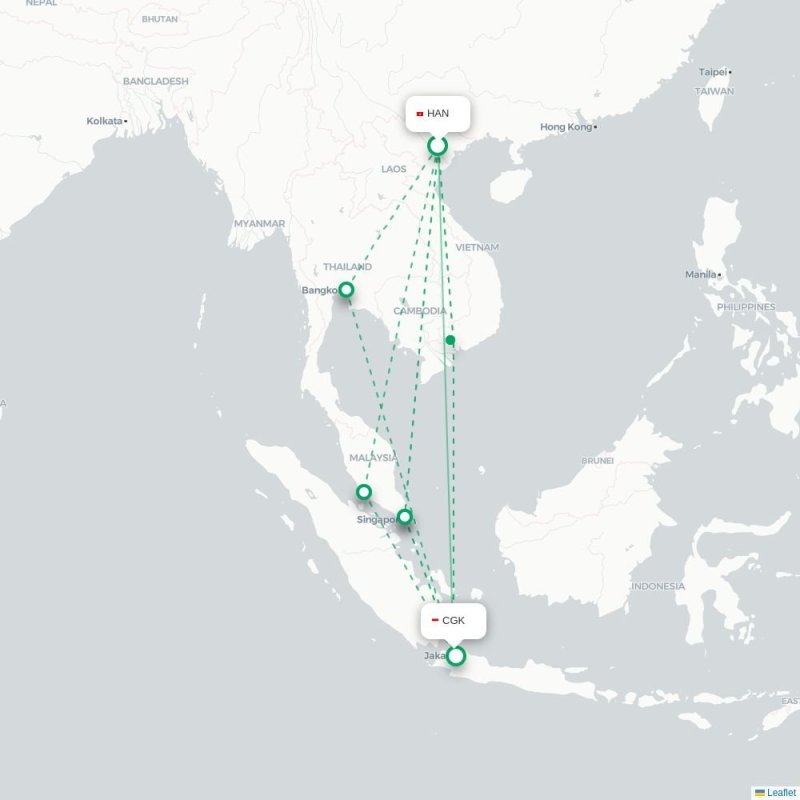 HAN - CGK route map