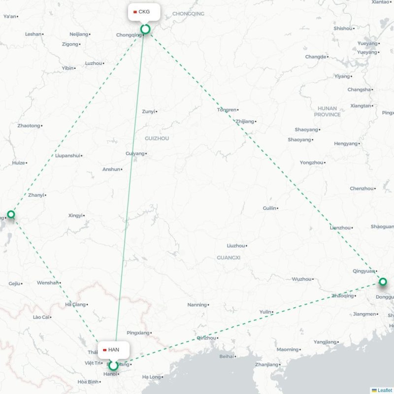 HAN - CKG route map