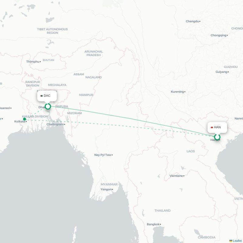 HAN - DAC route map