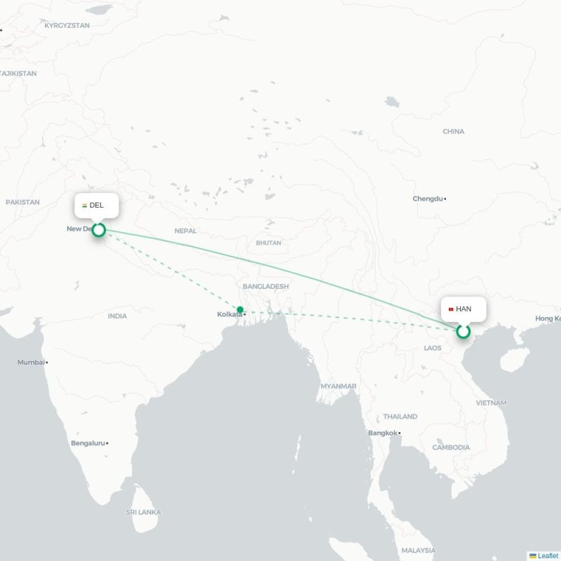 HAN - DEL route map