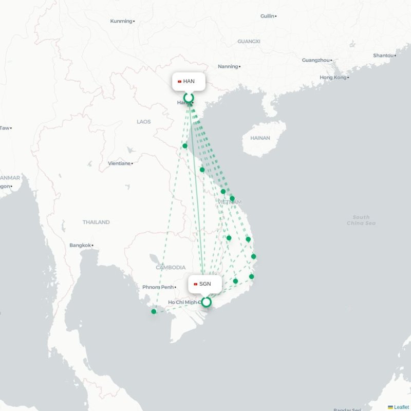 HAN - SGN route map