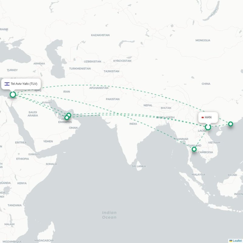 HAN - TLV route map