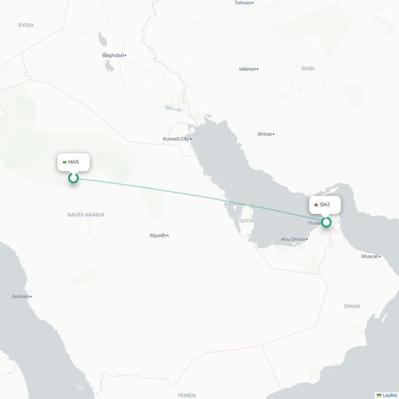 HAS - SHJ route map