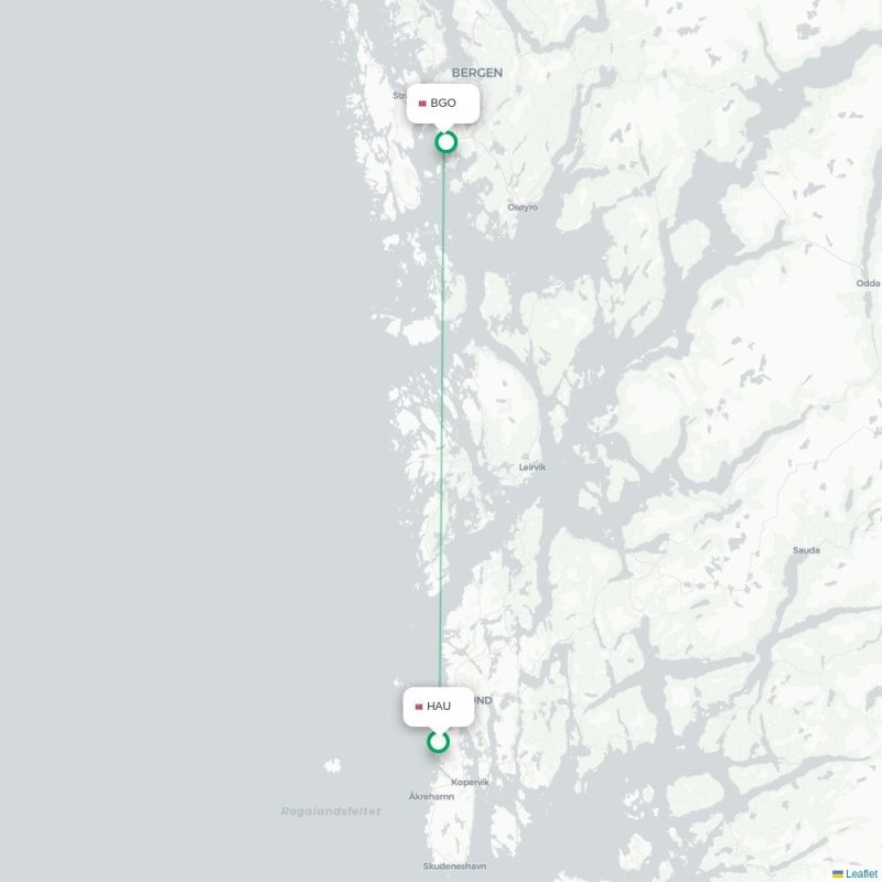 HAU - BGO route map