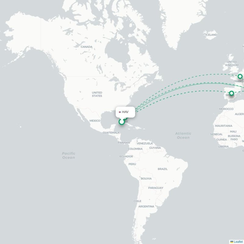 HAV - FCO route map