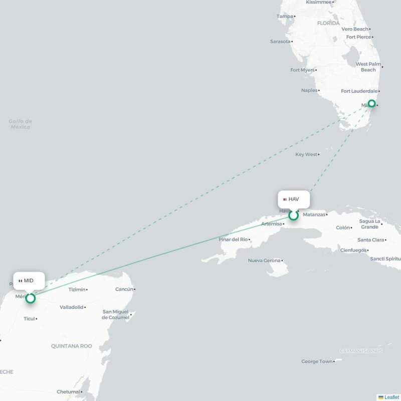 HAV - MID route map