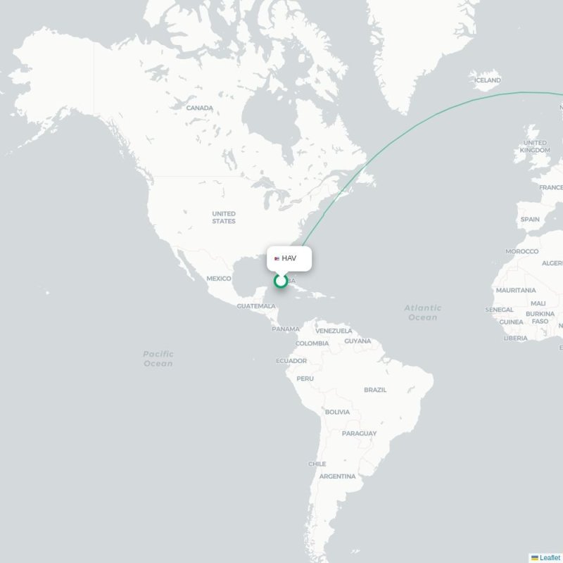 HAV - SVO route map