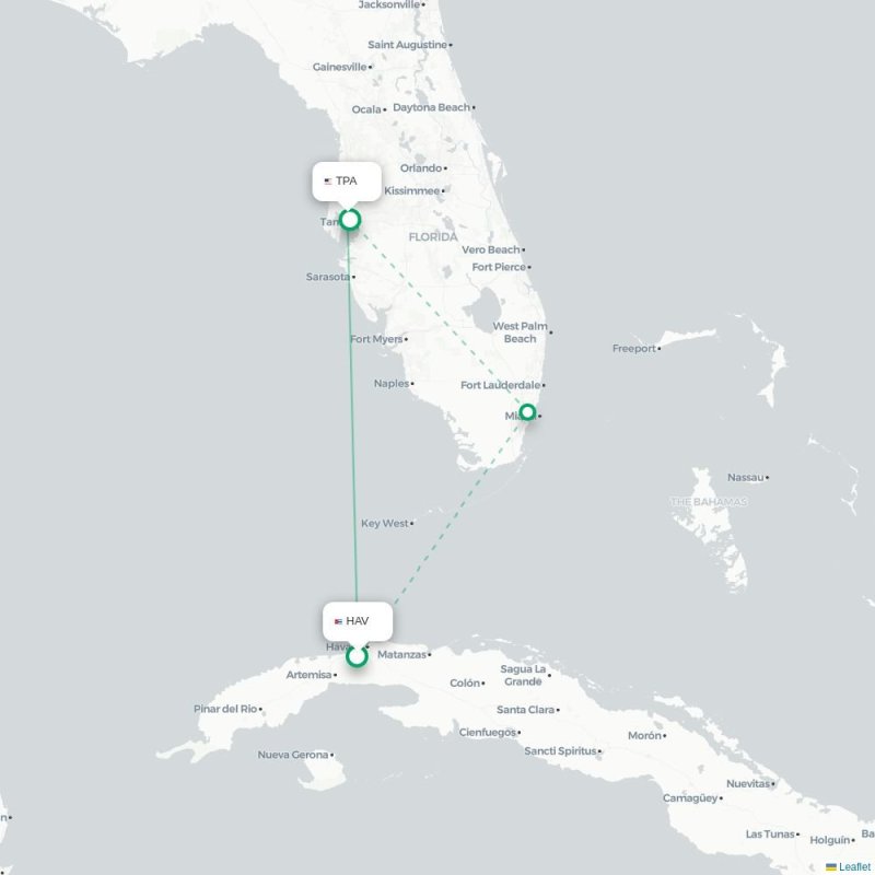 HAV - TPA route map