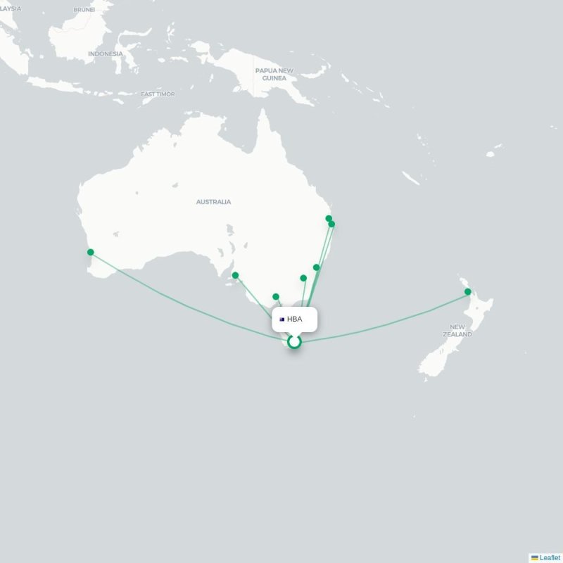 HBA - SYD route map