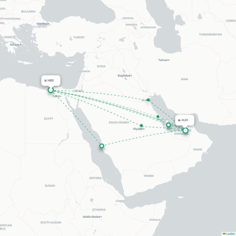 HBE - AUH route map