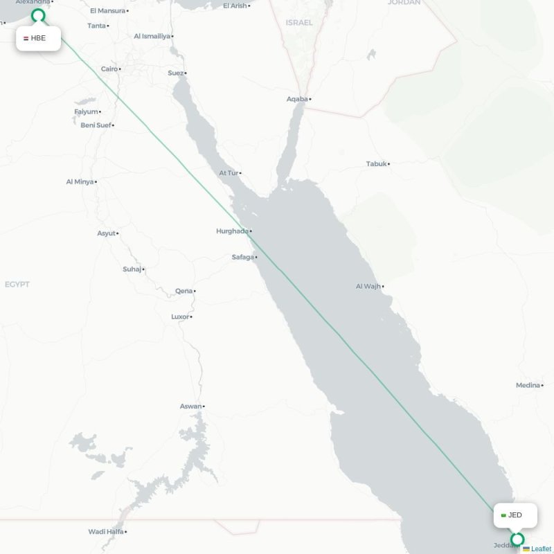 HBE - JED route map