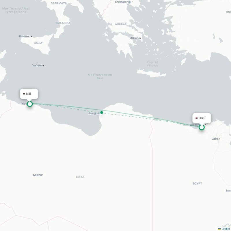 HBE - MJI route map