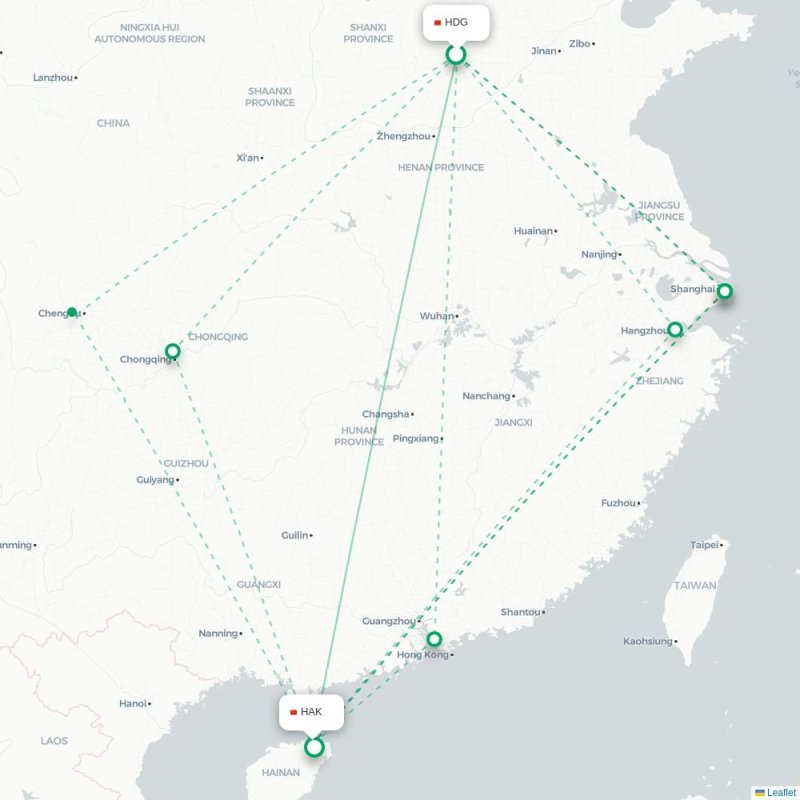 HDG - HAK route map